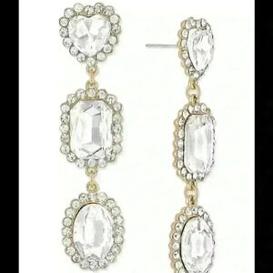 Rachel Roy new Gold Tone Triple Drop Earrings
